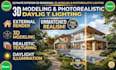 create realistic 3d models and exterior rendering with landscape lighting