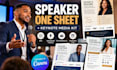 design canva speaker one sheet and keynote speaker media kit