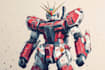 create a detailed custom mecha character illustration