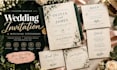 design a wedding invitation and matching event signage