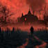 create dark art, metal, gothic illustration