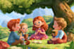 create cartoon kids book illustrations