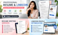 write your professional resume and linkedin profile