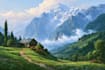 paint landscape in oil painting