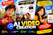create professional 2d and 3d ai cartoon animation videos