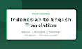 translate indonesian to english accurately