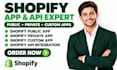 develop shopify public app, shopify private app, shopify custom app, shopify api