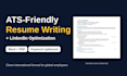 write an ats friendly resume and linkedin profile