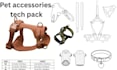 create pet accessories tech pack for dog collar, harness, leash