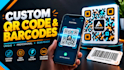 design custom qr code and barcode with logo