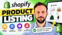 do shopify product listing, product upload and SEO