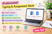 do accurate english typing and assignment formatting