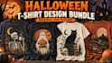 provide a halloween t shirt design bundle