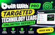 provide targeted unlimited builtwith pro reports and technology leads