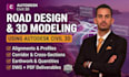 do professional road design and 3d modeling using civil 3d
