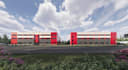 restructure old industrial building,cgi warehouse complex, logistics park render