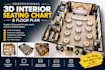 create a professional 3d interior seating chart and floor plan