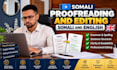 proofread and edit somali documents accurately