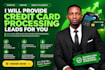 provide credit card processing leads to get merchants client