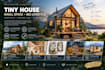 design 3d tiny house, small house, frame house, cabin house, container house