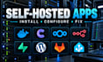 install, fix self hosted apps, docker, coolify, n8n, nextcloud, supabase on vps