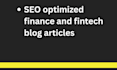 write SEO optimized finance and fintech blog articles