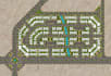 plan site layout, landscape greenspaces, urban townhouse, aerial view rendering