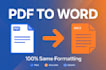 convert pdf to word and do data entry typing work fast