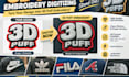 do 3d puff embroidery digitizing into dst pes file in 2 hour
