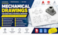 create professional mechanical drawings, cad drafting and technical drawings