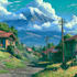 anime style character and background illustration