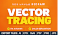 vectorize image, redraw, vector trace and fix ai flaws