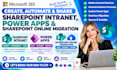 create, automate sharepoint intranet, power apps, sharepoint online migration