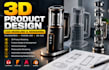 do 3d product modeling in solidworks, 3d product design 3d cad design