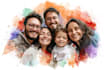 make watercolor family portrait
