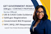 do samgov registration, write winning government contract proposal, rfi, rfq