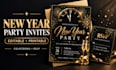 design editable new year party invitation countdown invite and canva printable