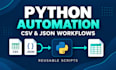 automate CSV and json data processing with a python script