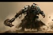 create an epic grimdark sci fi warrior character illustration