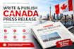 write and publish canadian press release on top canada 250 premium new website