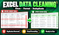do excel data cleaning and CSV cleanup