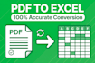 convert PDF to excel, scanned image to editable excel