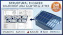 stamp p e solar panel roof structural load analysis, load calculation and letter