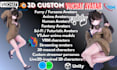 do custom 3d anime vrchat avatar, furry avatar, vtuber model with unity setup