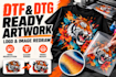 redraw artwork in vector for dtf, dtf and screen printing