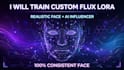 train  flux lora model for realistic ai influencer, face