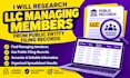 research llc managing members from public entity filing records