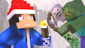create a 3d minecraft christmas music animation video
