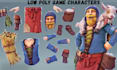 create retro ps1 psx n64 low poly 3d game characters low poly game props assets