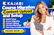 do course migration content upload and setup kajabi beauty skincare